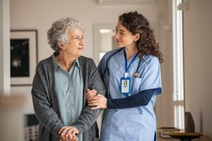 hero caregiver walking