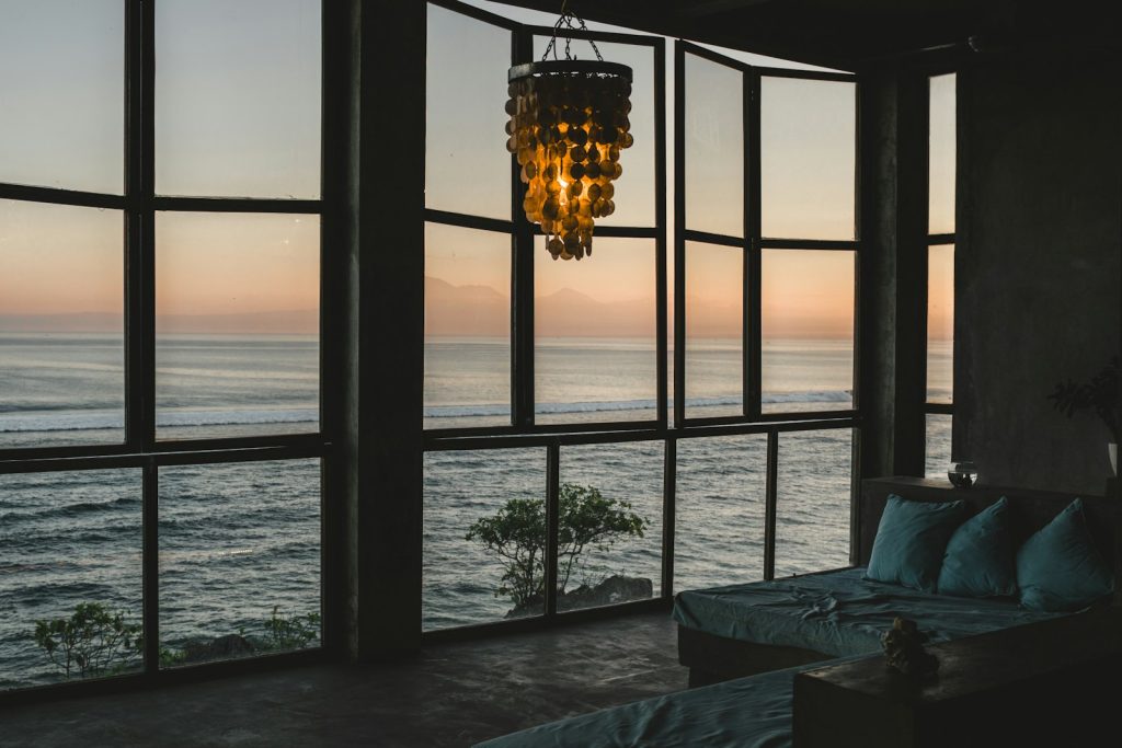 A calm, softly lit home at night, set up for overnight care for dementia